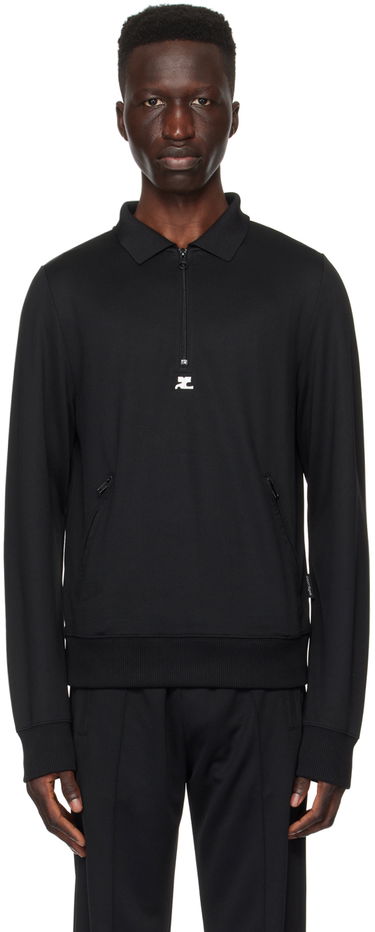 Polo tričko Courrèges Courrèges Zip Sweatshirt Čierna | 124JVE063JS0091, 0