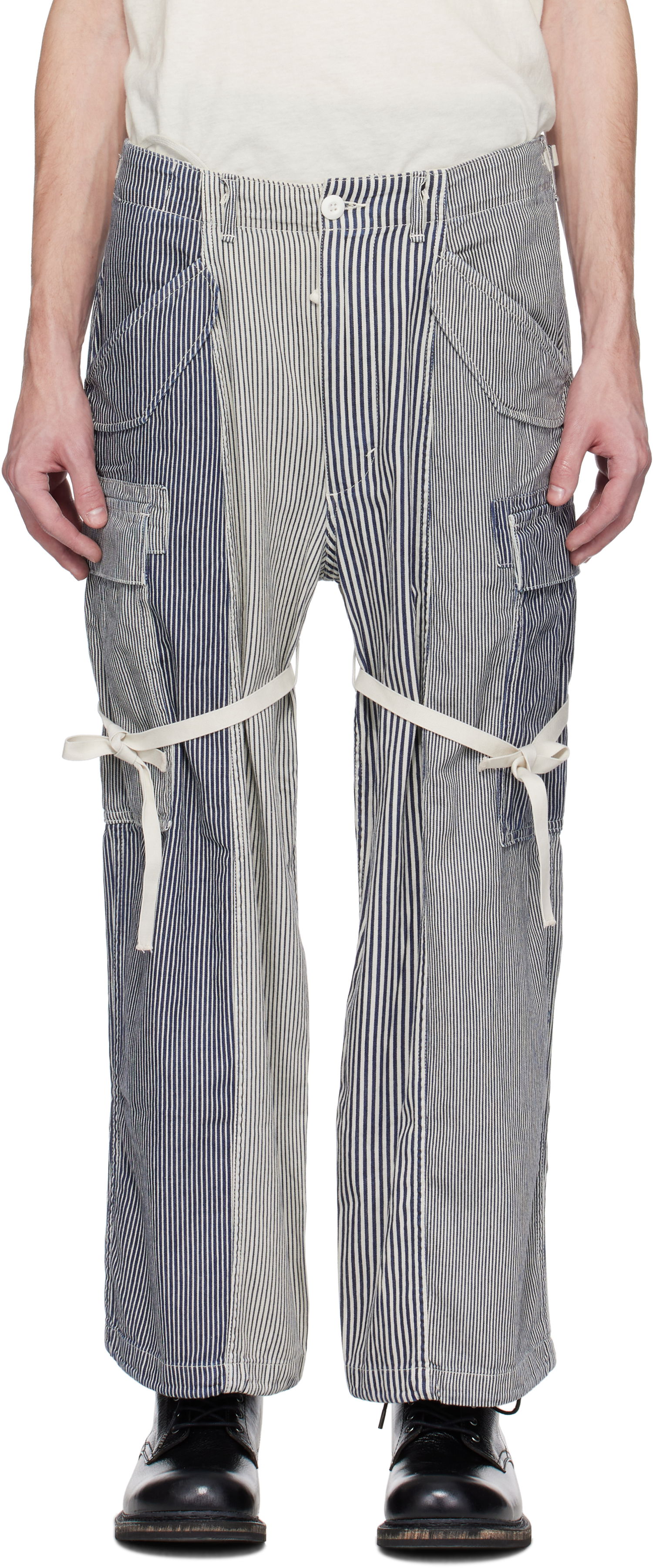 Cargo nohavice R13 R13 Cropped Cargo Pants Modrá | R13MD320-D212A, 0