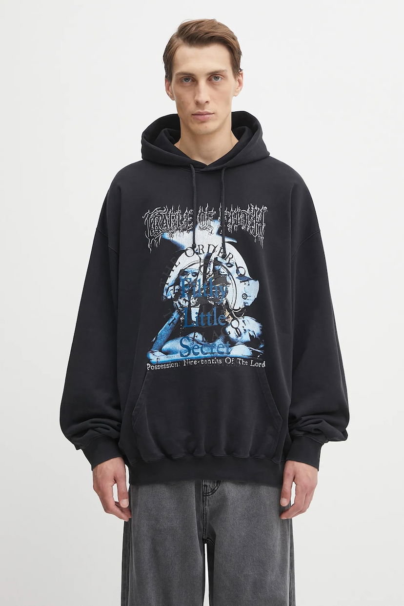 Mikina VETEMENTS Cotton Cradle of Filth Filthy Secret Oversized Printed Hoodie Čierna | UCF76HD600B