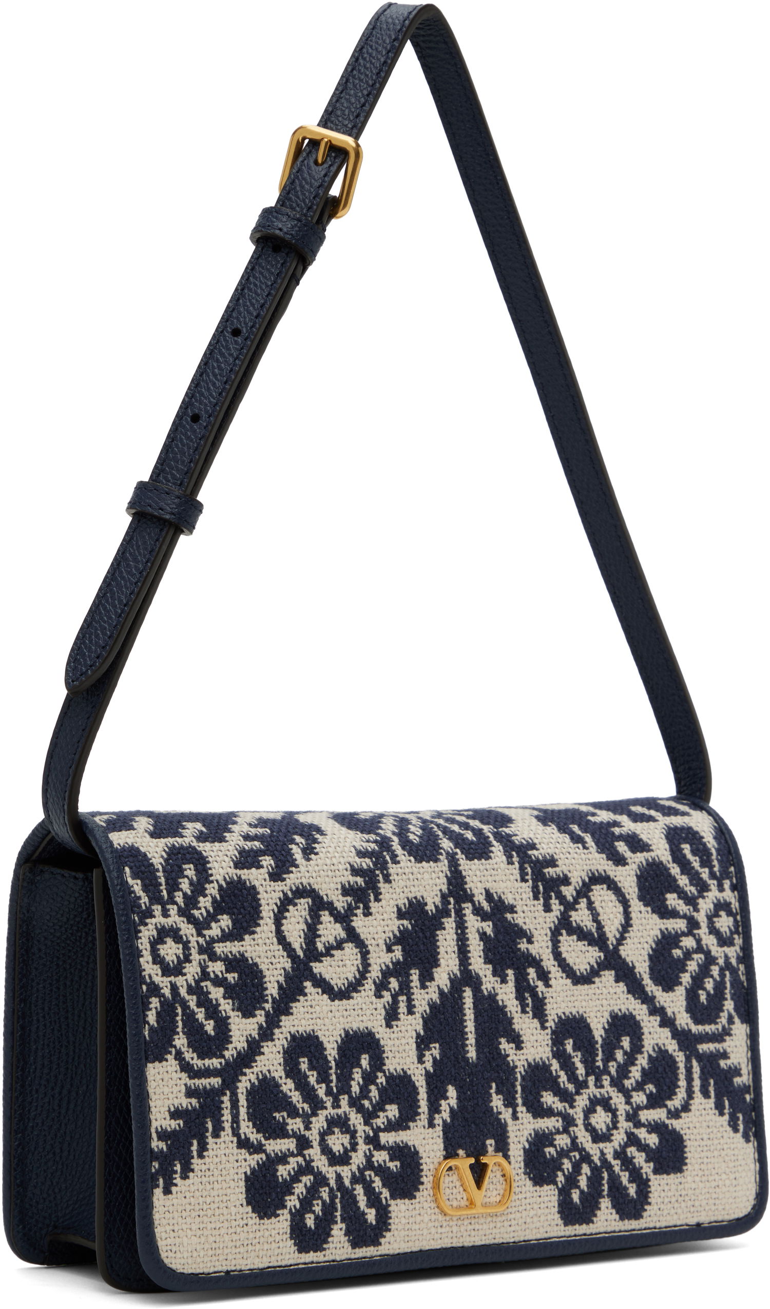 Kabelka Valentino Valentino Garavani VLogo Signature Jacquard Flowers Bag Navy | 6W0P0AK8ICD, 1