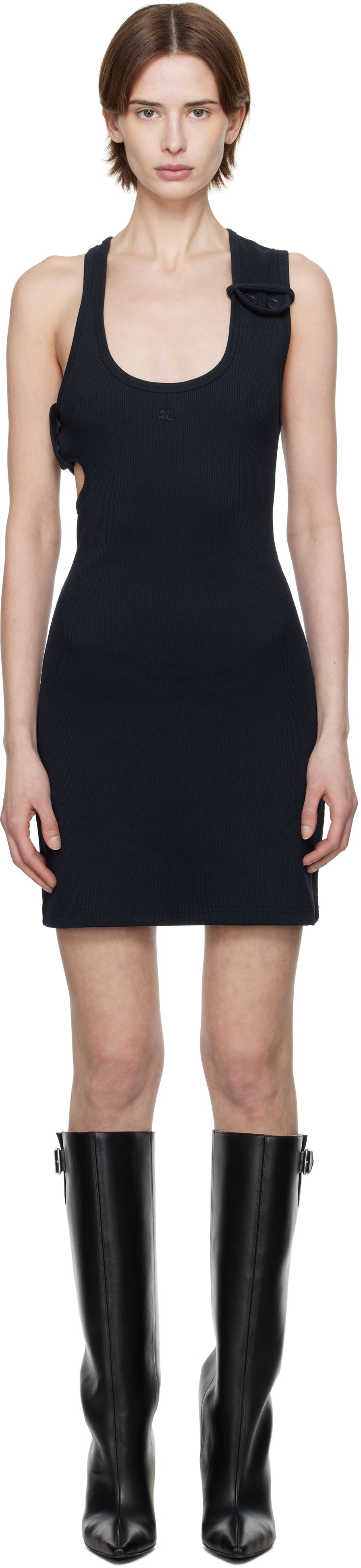 Šaty Courrèges Courrèges Double Buckle Rib Minidress Navy | 125JRO550JS0194, 0