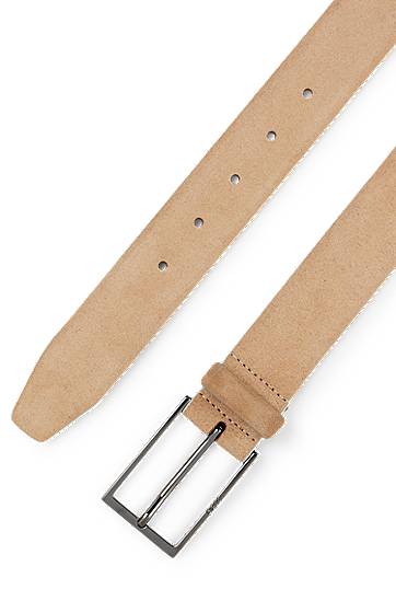 Opasok BOSS BOSS Suede Belt with Logo Béžová | 50470776, 1