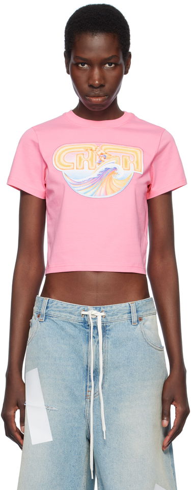 Crop Top Casablanca Casablanca Casa Surf Cropped T-Shirt Ružová | WS25-JTS-009-05, 0
