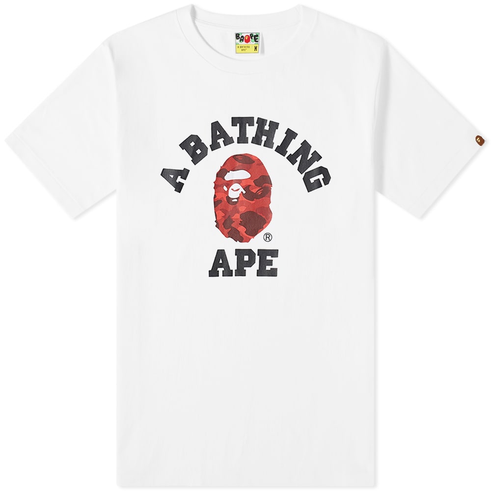 Tričko BAPE A Bathing Ape Color Camo College Tee Biela | 001TEI801012M-WRE, 0