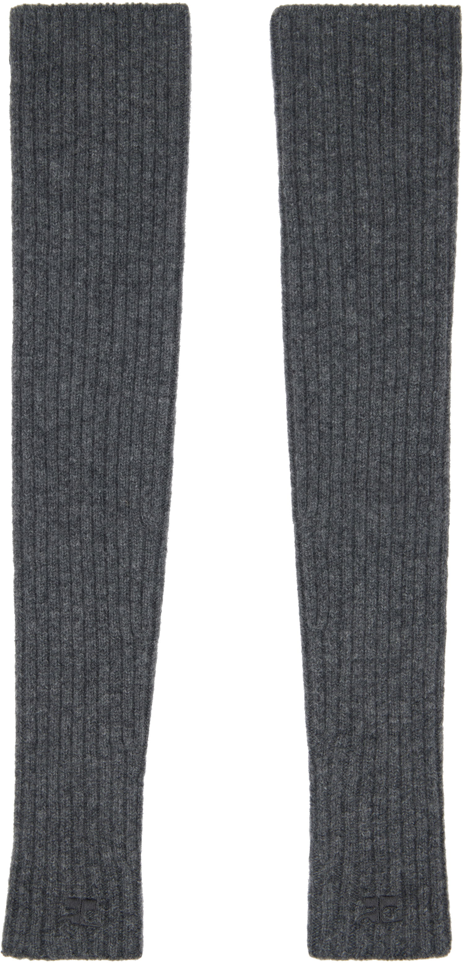 Rukavice Courrèges Courrèges Ribbed Wool Arm Warmers Šedá | 324MGT021FI0062, 0
