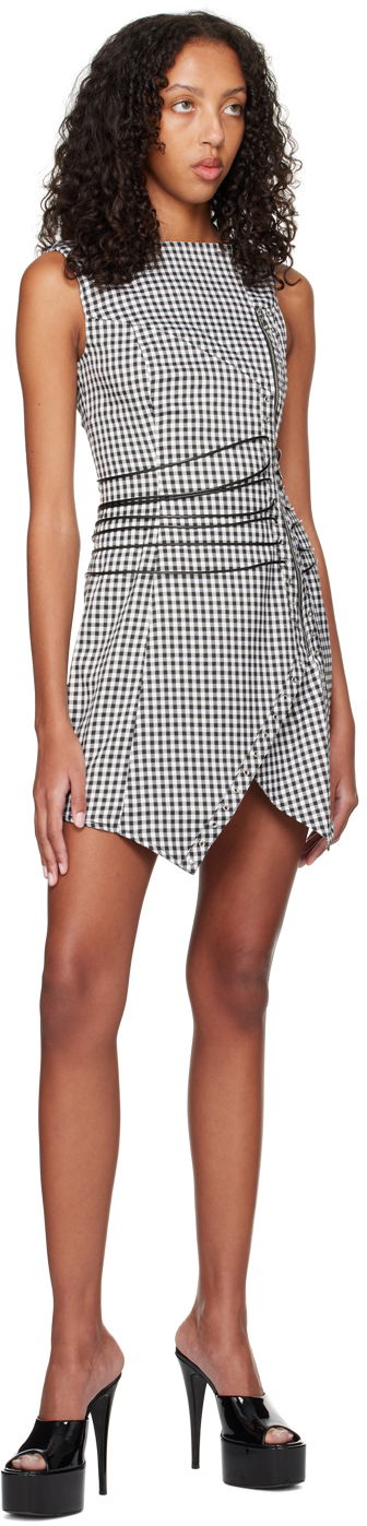 Šaty Miaou Miaou Work Capsule Celestial Gingham Mini Dress Čierna | 5024GINOND, 3
