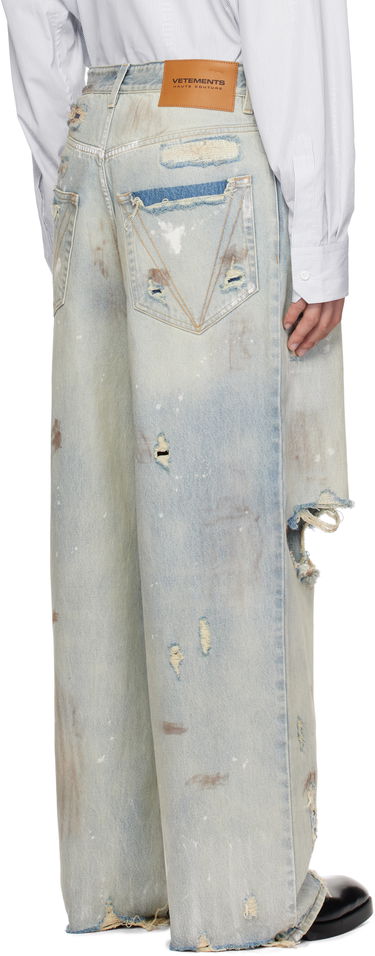 Džínsy VETEMENTS Vetements Trashed Baggy Jeans Modrá | UA66PA590L, 2