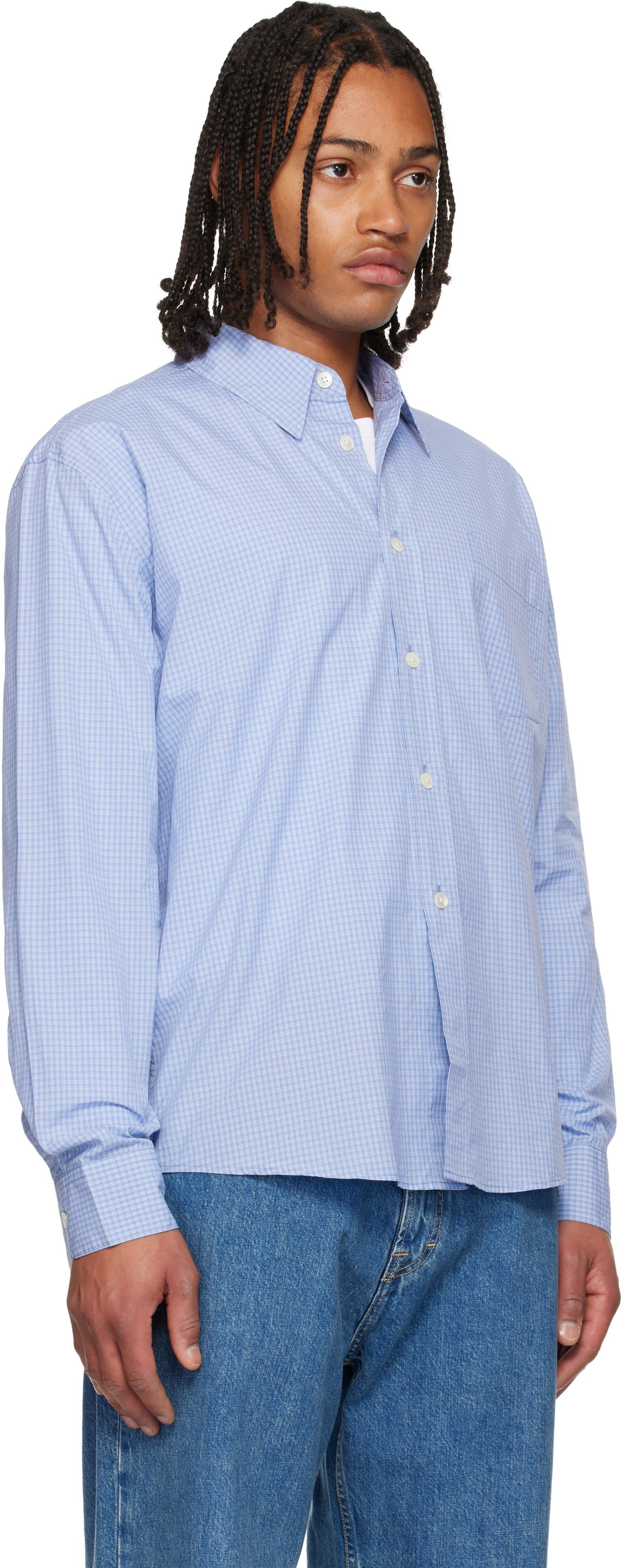 Košeľa OUR LEGACY Beyond Checked Button-Down Shirt Modrá | M4252BM, 1