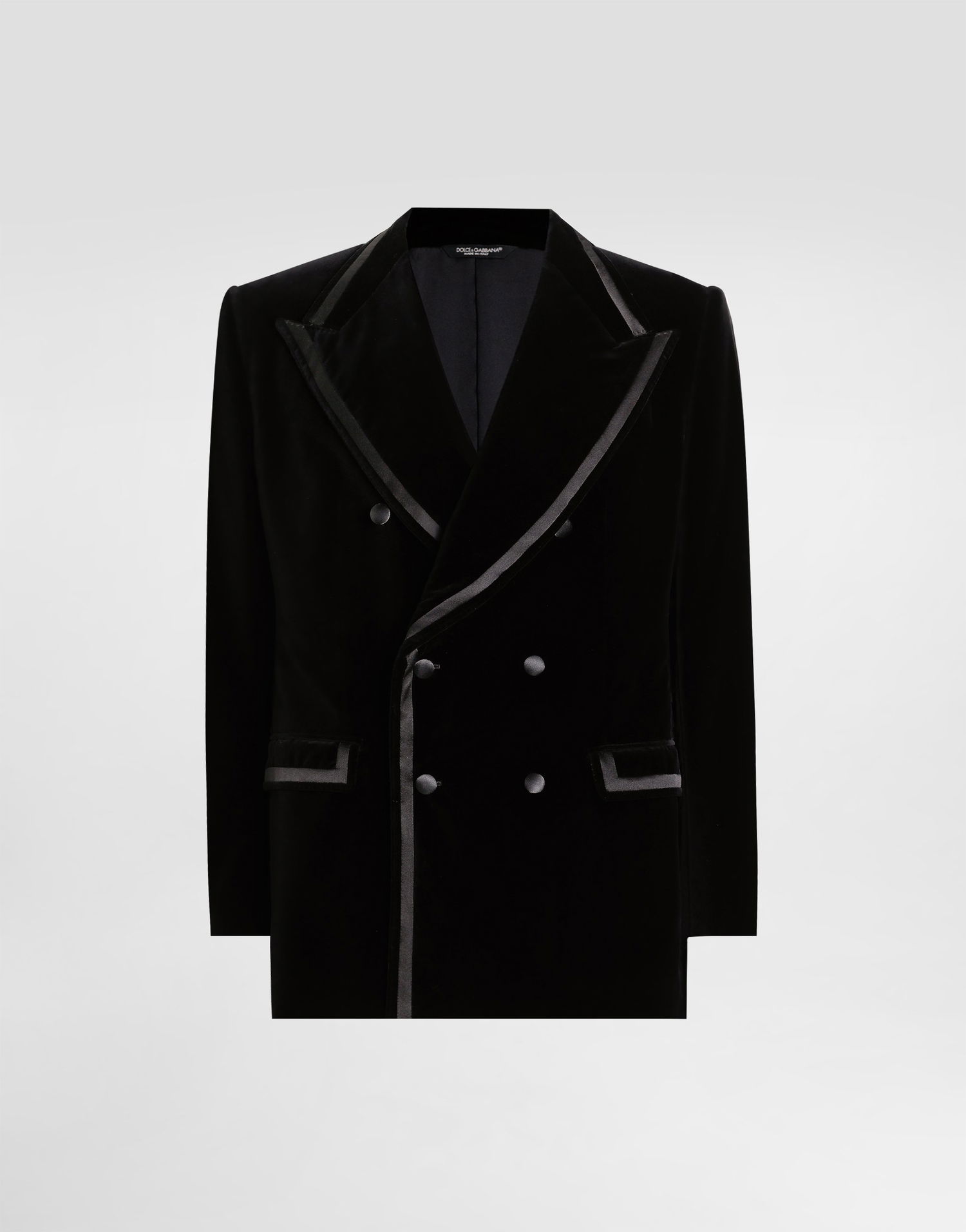 Bunda Dolce & Gabbana Dolce & Gabbana Double-Breasted Velvet Jacket Čierna | G2VO8TFUVG7N0000, 0