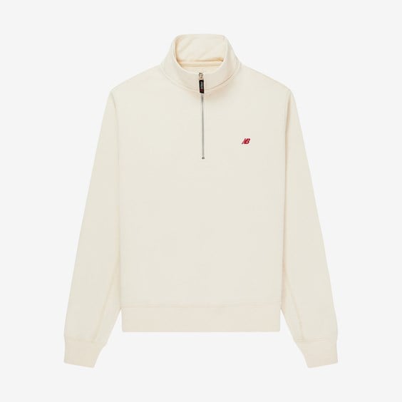 Mikina New Balance Made In Usa Quarter Zip Pullover Béžová | MT33544MCU, 0