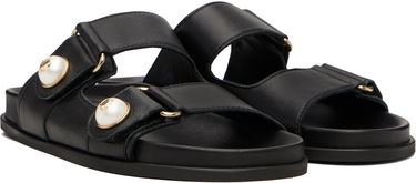 Tenisky a topánky Jimmy Choo Fayence Pearl-Embellished Leather Flat Sandals Čierna | FAYENCE SANDAL, 3
