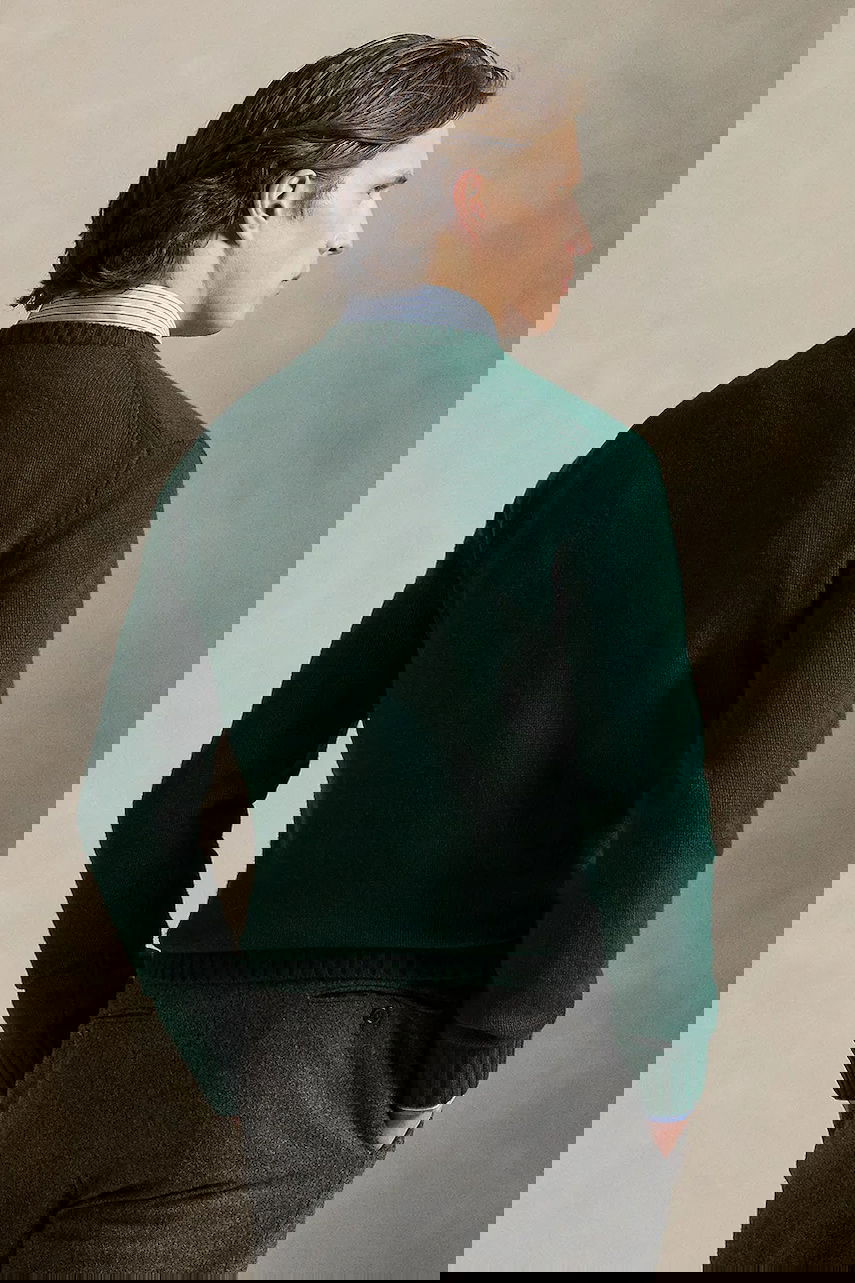 Sveter Polo by Ralph Lauren Wool Crewneck Heritage Bear Sweater Zelené | 710978308, 1