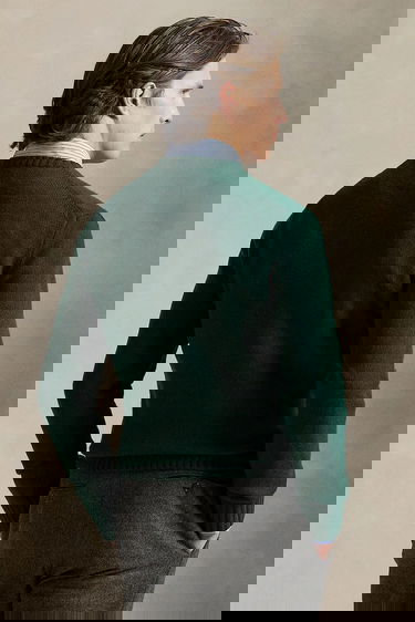 Sveter Polo by Ralph Lauren Wool Crewneck Heritage Bear Sweater Zelené | 710978308, 1