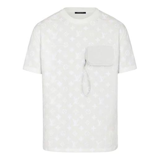 Tričko Louis Vuitton Monogram T-Shirt With Pocket Biela | 1A7QDK, 0