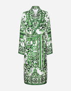 Silk Twill Robe With Print