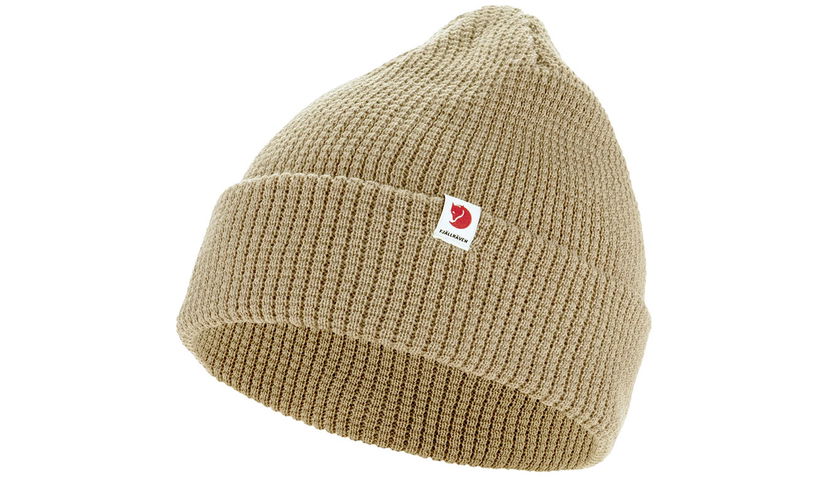 Kulicha FJÄLLRÄVEN Ribbed Knitted Beanie with Logo Tab, One Size Béžová | F84767-118