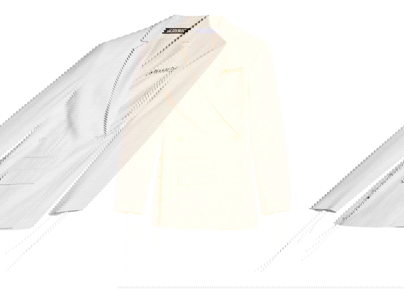 Bunda Jacquemus La Veste Tibau Brodee Embroidered Double-Breasted Biela | 231JA024-1069-110, 0