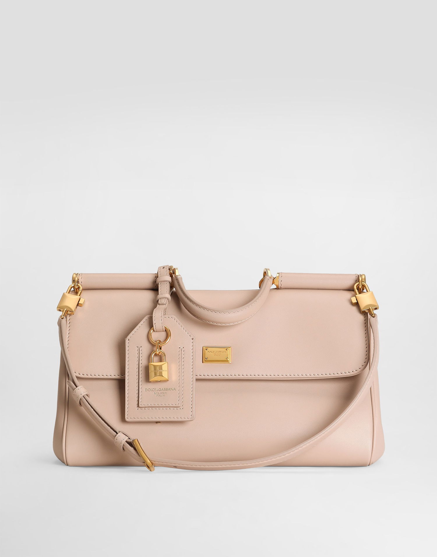 Kabelka Dolce & Gabbana My Sicily Structured Flap Handbag with Padlock Detail Béžová | BB7782B732180095, 0