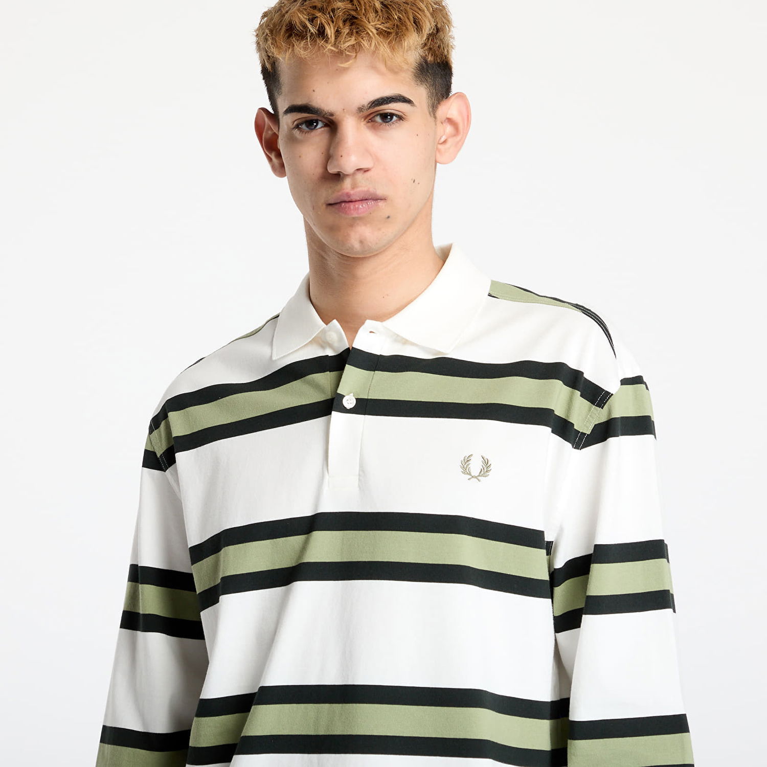 Polo tričko Fred Perry FRED PERRY Jersey Stripe Polo Shirt Biela | M9849 760, 1