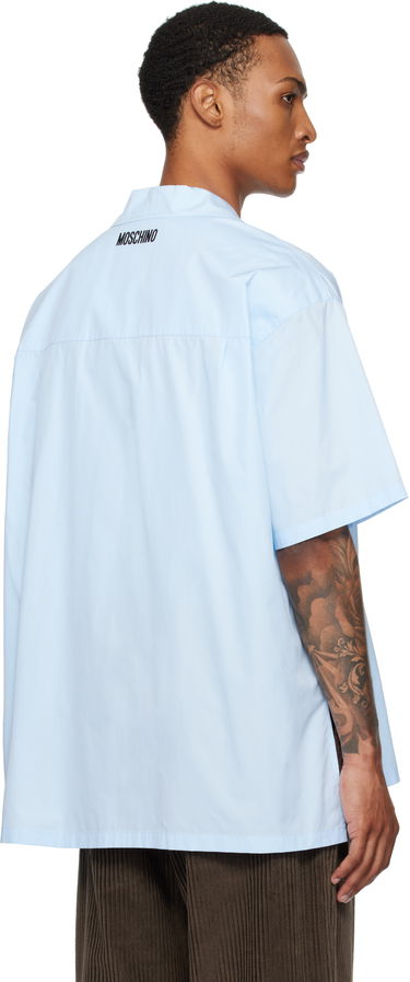 Košeľa Moschino Moschino Poplin House Appliqué Shirt Modrá | 252ZZ020752351293, 2