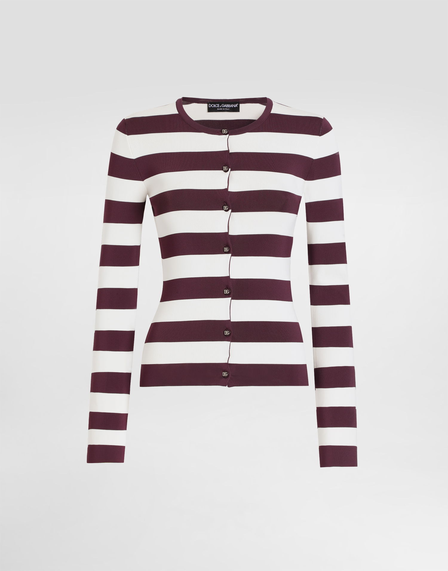 Sveter Dolce & Gabbana Dolce & Gabbana Viscose Striped Cardigan Vínová | FXV71TJAIQ8R5231, 0