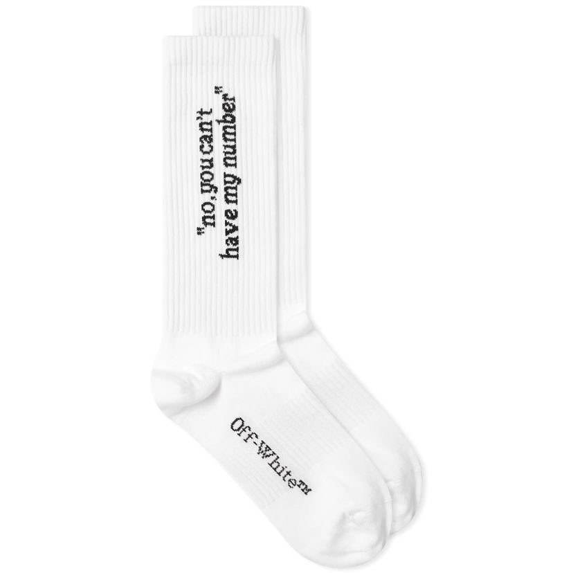 Ponožky Off-White No You Can't Long Socks Biela | OWRA038S24KNI0010110