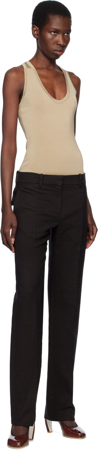 Tielko FERRAGAMO Ferragamo Knitted Bodysuit Béžová | 783140, 4