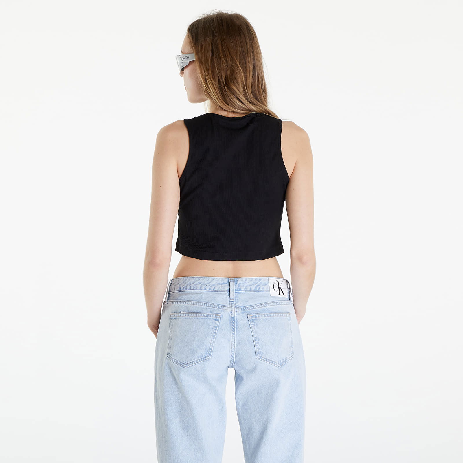 Jeans Seaming Rib Tank Top Black