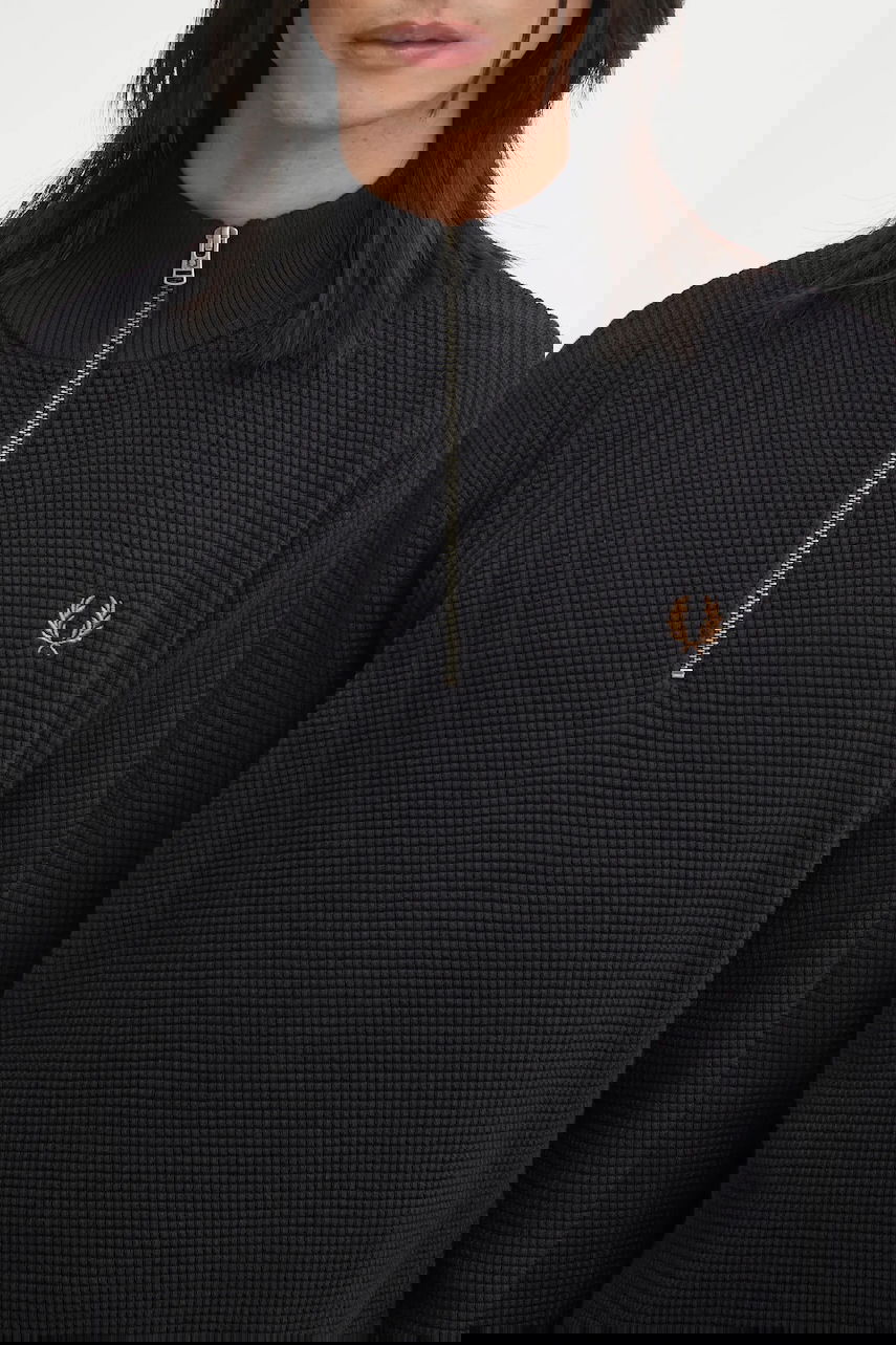 Waffle Stitch Half Zip Jumper