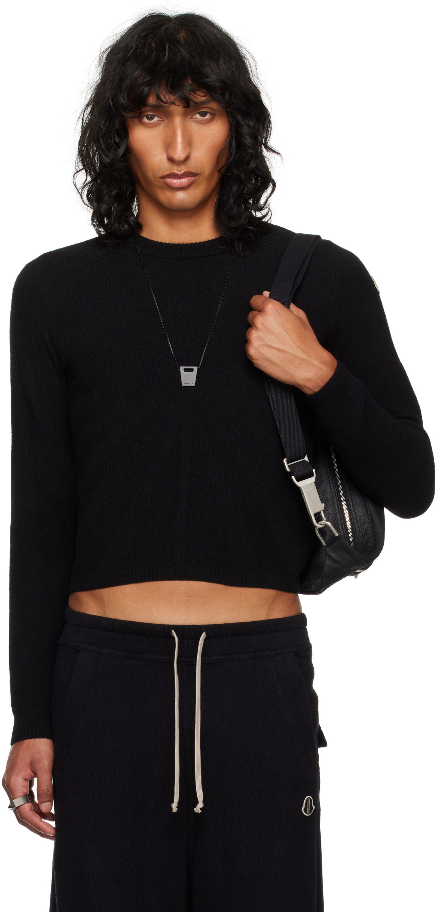 Sveter Rick Owens Round Neck Sweater Čierna | MU02D9C01 M4281, 0