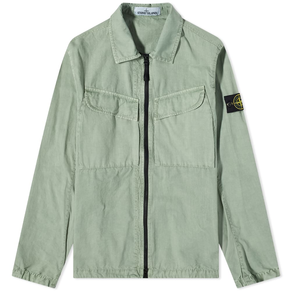 Bunda Stone Island Brushed Cotton Canvas Zip Overshirt Zelené | 7715101WN-V0155, 0