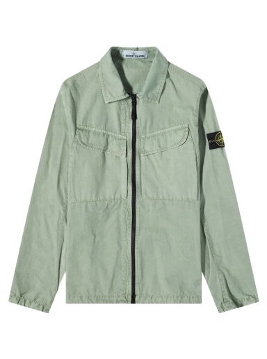 Bunda Stone Island Brushed Cotton Canvas Zip Overshirt Zelené | 7715101WN-V0155