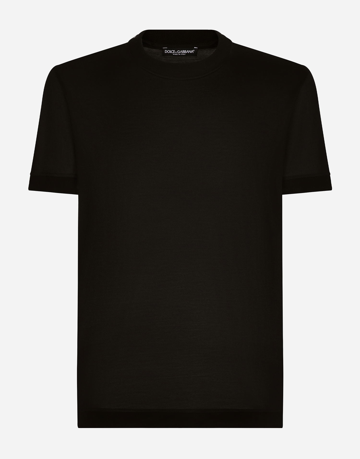 Tričko Dolce & Gabbana Short-sleeved Silk T-shirt Čierna | G8RG0TFU75FN0000, 0