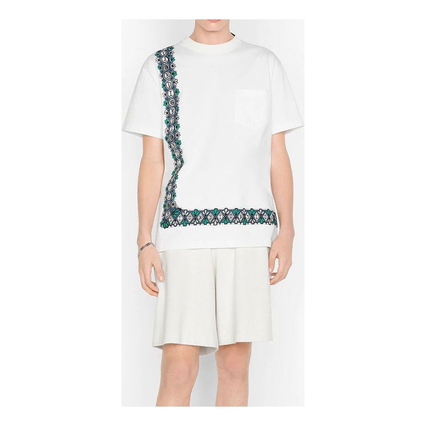 Tričko Dior Shawn Stussy Asymmetrical Print Oversized T-Shirt Biela | 033J644B0554-C085