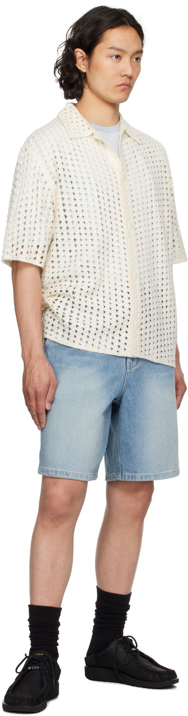 Košeľa Solid Homme Solid Homme Pointelle Short Sleeve Shirt Biela | S251KN52, 3