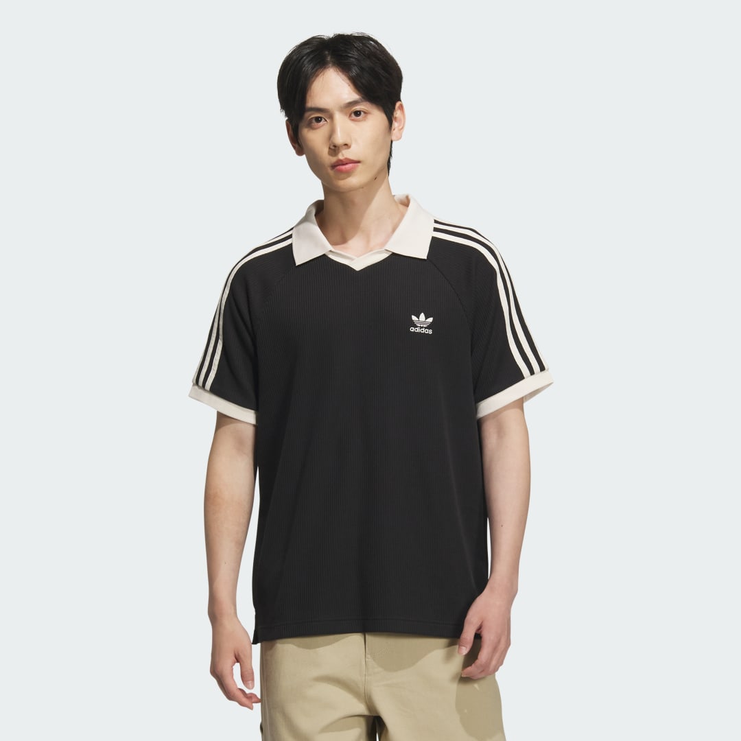 Polo tričko adidas Performance Waffle Short Sleeve Polo Čierna | JV9266, 0