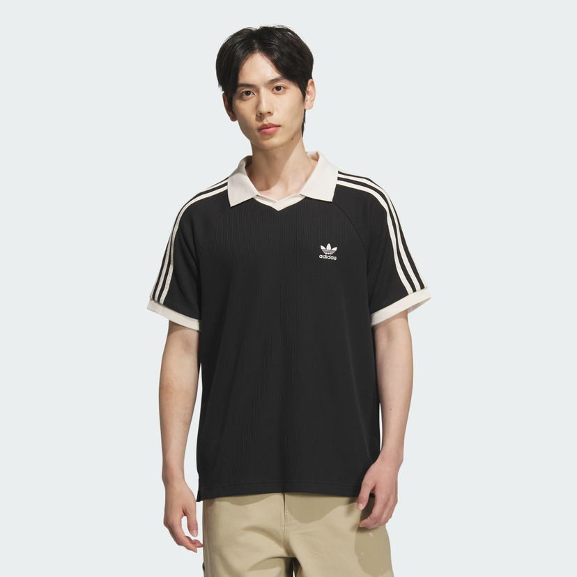 Polo tričko adidas Performance Waffle Short Sleeve Polo Čierna | JV9266