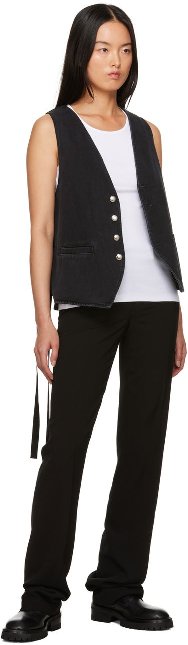 Tielko Ann Demeulemeester Slim-Fit Tank Top Biela | 2302-W-JTO01-23-FA045-001, 3