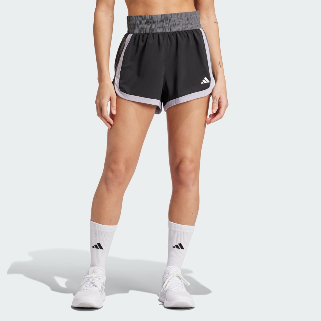 Šortky adidas Performance Pacer Training Colorblock High-Rise Shorts Čierna | IK5488, 0