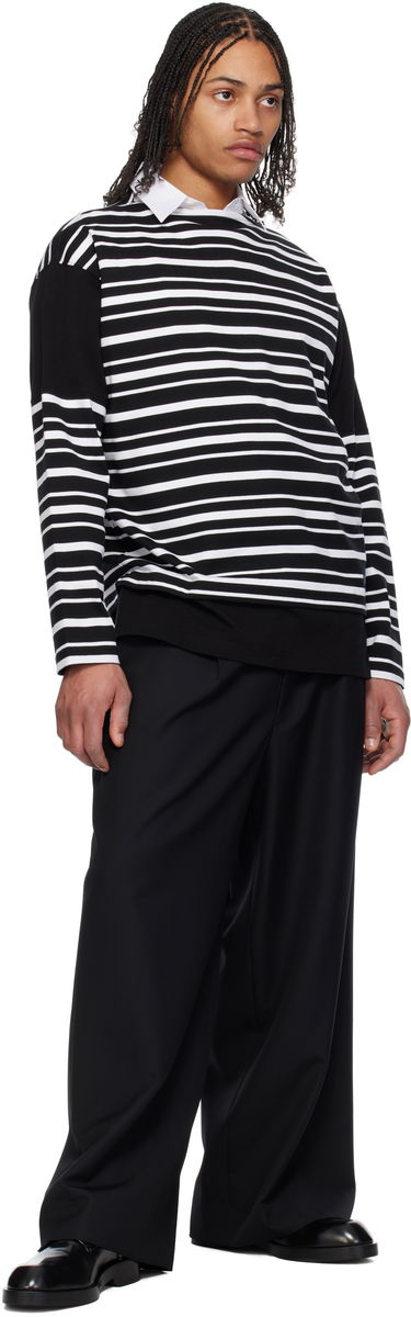 Sveter Comme des Garçons Comme des Garçons Homme Horizontal Stripes Long Sleeve T-Shirt Čierna | HO-T008-051, 3