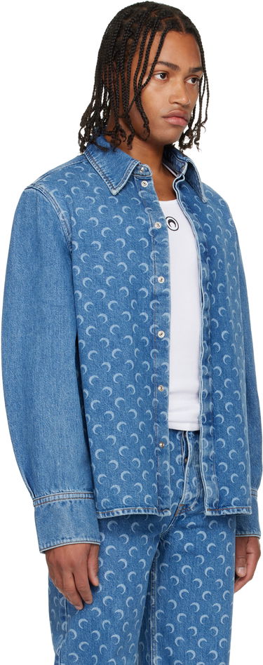 Košeľa Marine Serre Marine Serre Moon Laser Denim Shirt Modrá | USI035ACDEN0002, 1