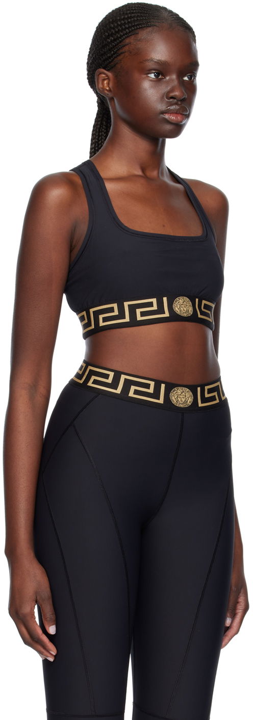 Podprsenka Versace Designer Greca Border Sports Bra Čierna | 1004104_1A06229_1B000, 1