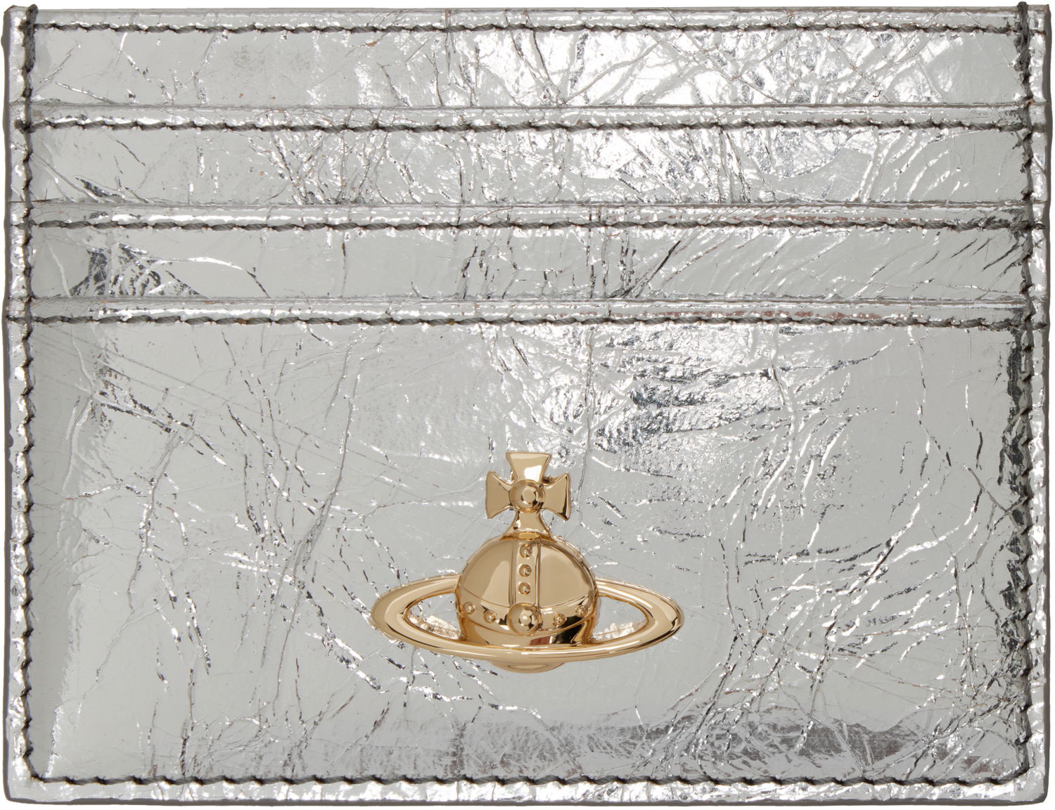 Peňaženka Vivienne Westwood Vivienne Westwood Flat Metallic Crinkle Card Holder Metalická | 54030004W-L00A7-, 0