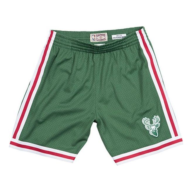Šortky Mitchell & Ness Mitchell & Ness NBA Swingman Shorts Milwaukee Bucks Zelené | SMSHGS18240-MBUDKGN71, 0