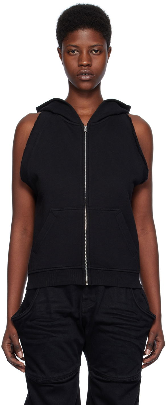 Mikina We11done We11done Sleeveless Zip-Up Hoodie Čierna | WD-TJ0-24-756-W-BK, 0