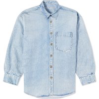 Printed Denim Button Down Shirt