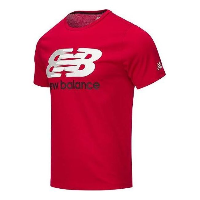 Tričko New Balance Heathertech Graphic T-Shirt Červená | AMT11071-RBK