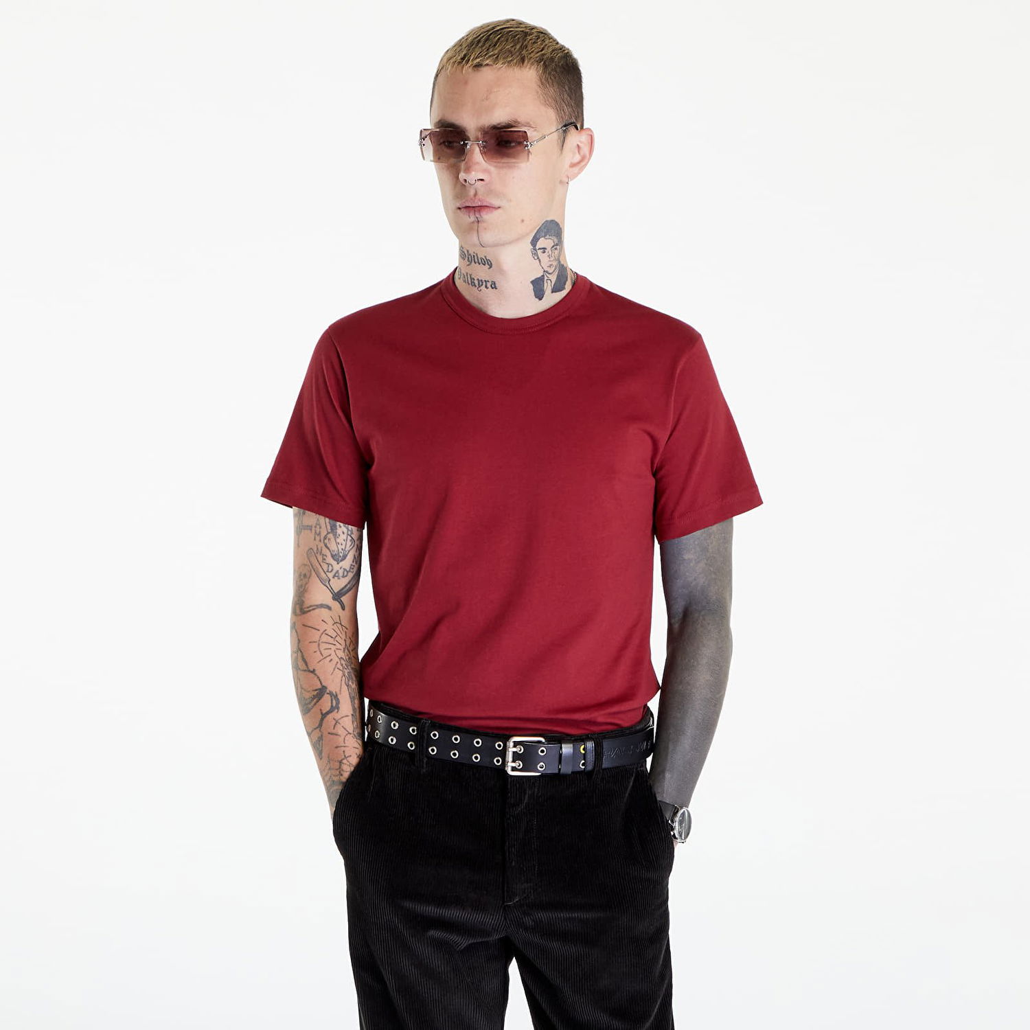 Tričko Comme des Garçons SHIRT Knit T-Shirt Vínová | FJ-T016, 1