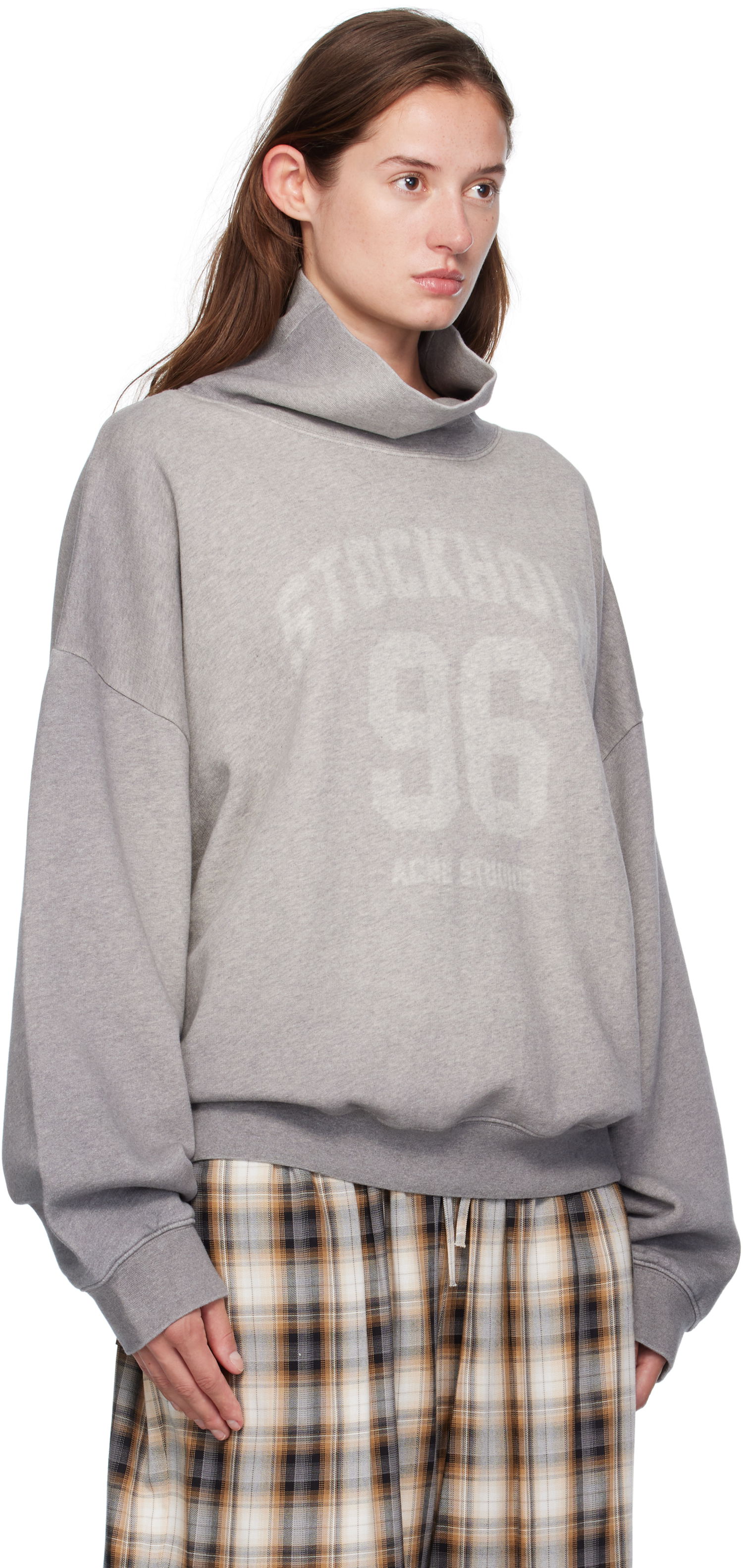 Sveter Acne Studios Acne Studios High-Neck Turtleneck Sweatshirt Šedá | AI0166-, 1