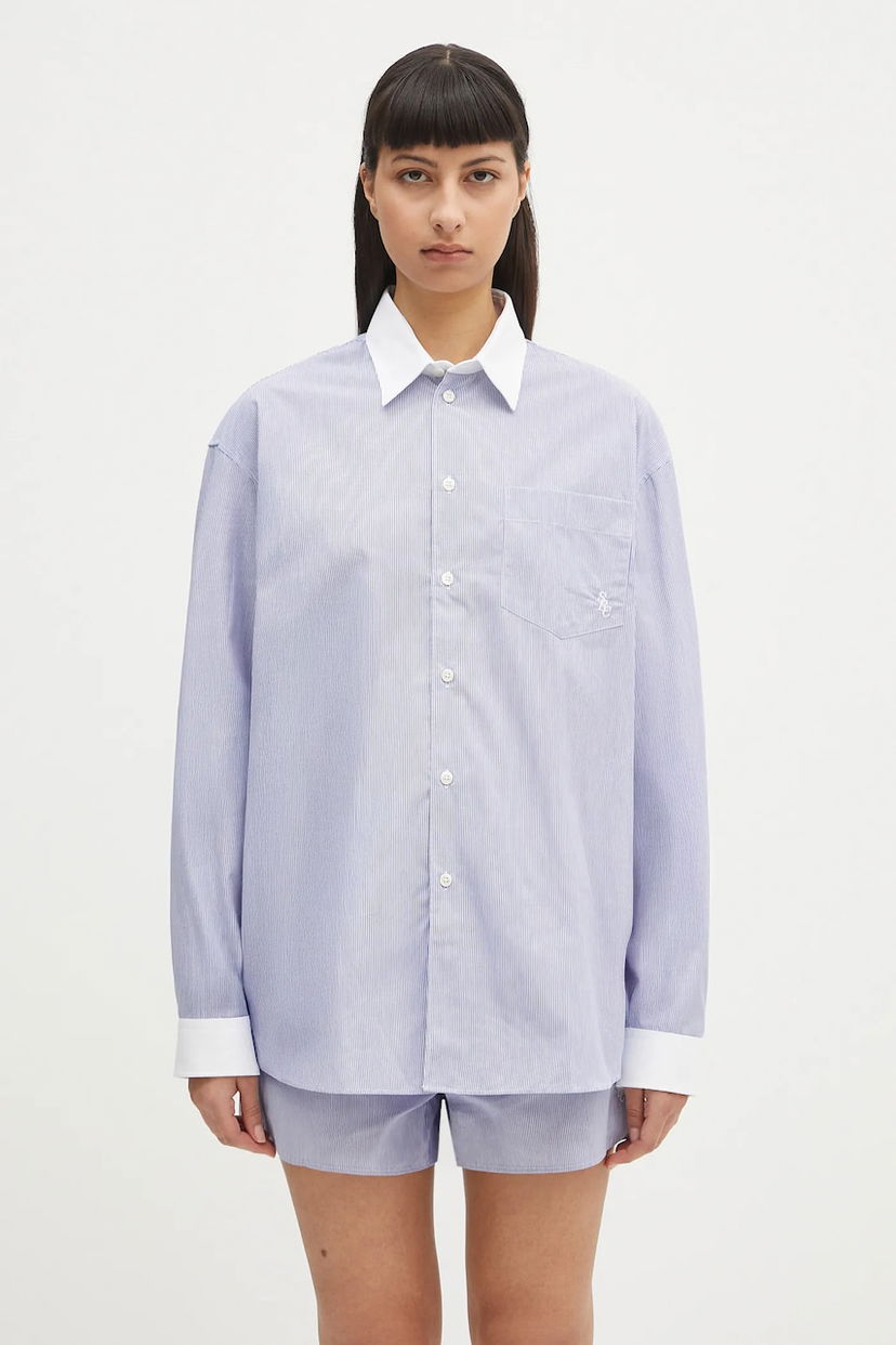 Košeľa Sporty & Rich Sporty & Rich Src Oversized Relaxed Shirt Modrá | SI019606302ST02